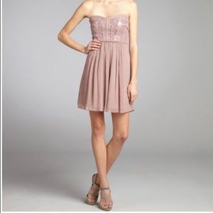 BCBGMAXAZRIA Bare Pink Strapless Sequin Dress